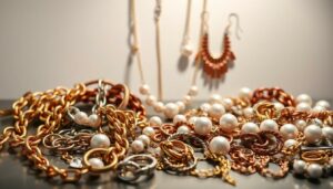 Mixed Metals & Sculptural Designs – Chunky chains, sculptural earrings, modern pearl revamps, and go