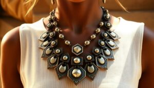 Statement & Sustainable Pieces – Bold, asymmetrical designs, chokers, and eco-conscious jewellery ar